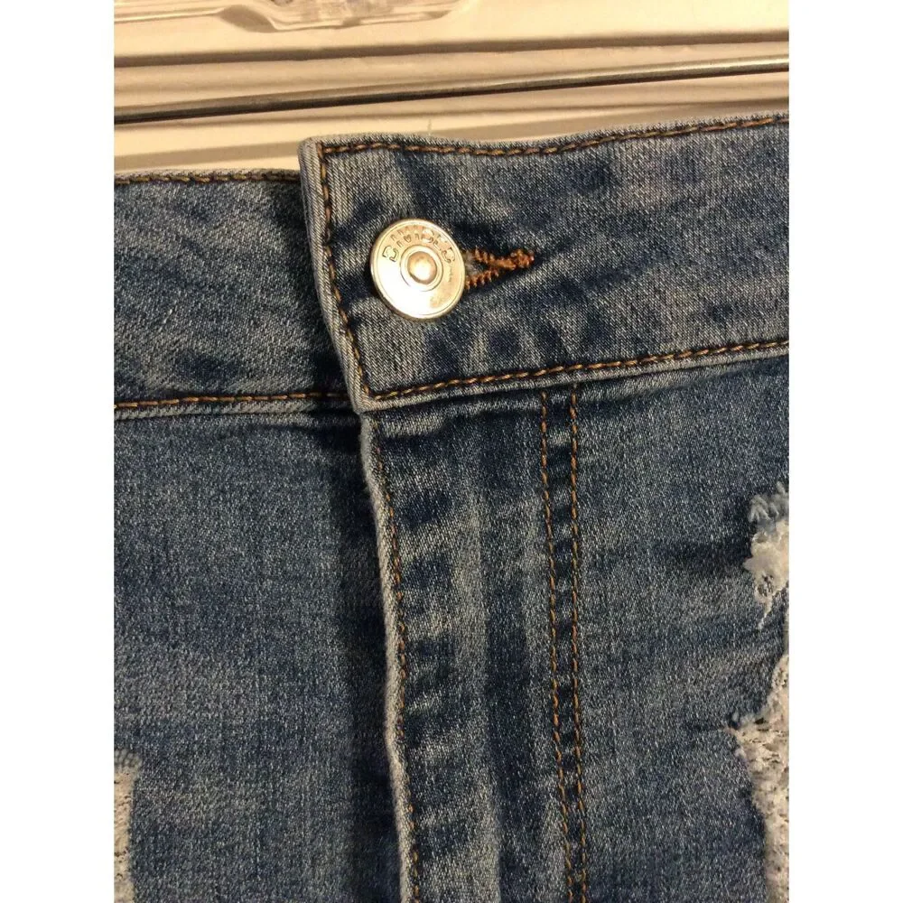 Size 12 stretch destroyed cuffed denim jeans Divided womens high waist